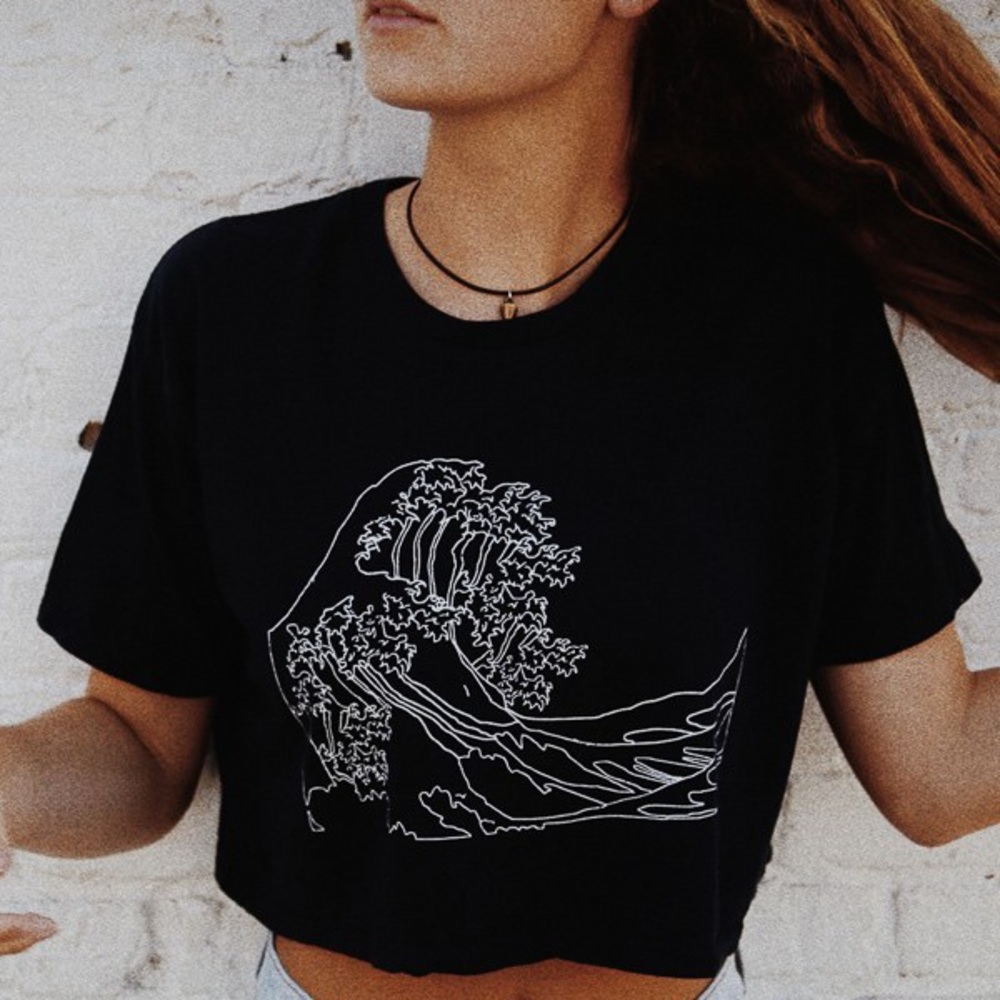 Brandy Melville Trina High Tide Waves Top